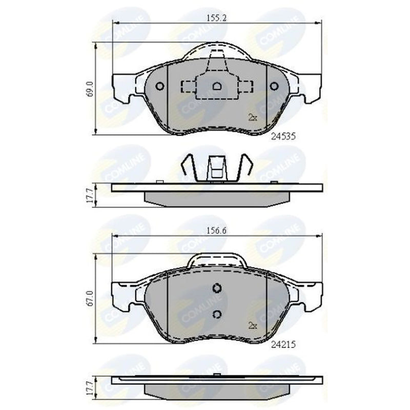 Comline 4 x Front Brake Pad Set fits Renault Clio III 2006-2014 2.0