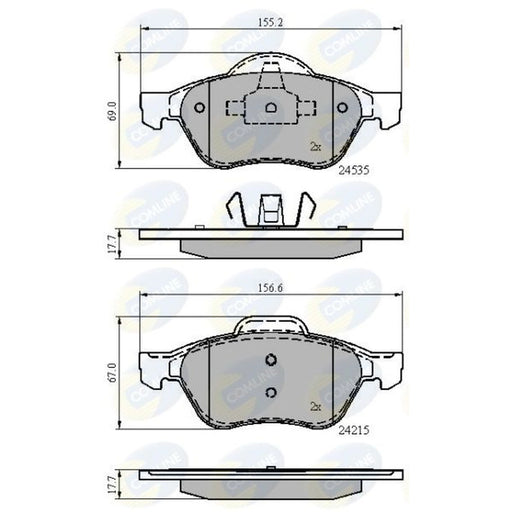 Comline 4 x Front Brake Pad Set fits Renault Clio III 2006-2014 2.0