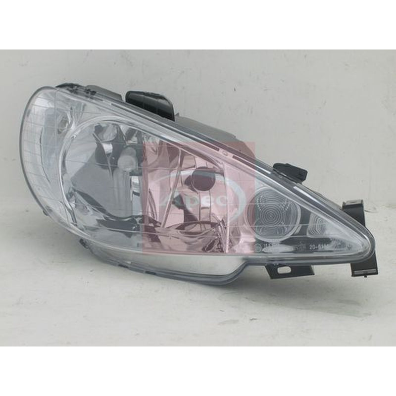 Apec Headlight Headlamp Right fits Peugeot 206 1998-2012 1.1 1.4 1.6 2.0