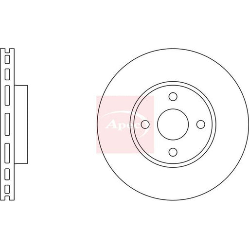Apec 2 x Vented Brake Discs fits Toyota Corolla Verso 2001-2004 1.8 2.0