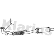 Klarius Box With Centre Pipe Centre fits Skoda Fabia II Combi 2007-2014 1.2