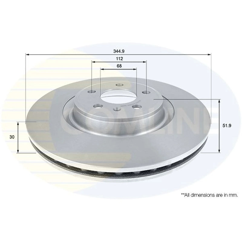 Comline Front Brake Discs & Pads fits Audi A5 2016-2019 2.0 3.0
