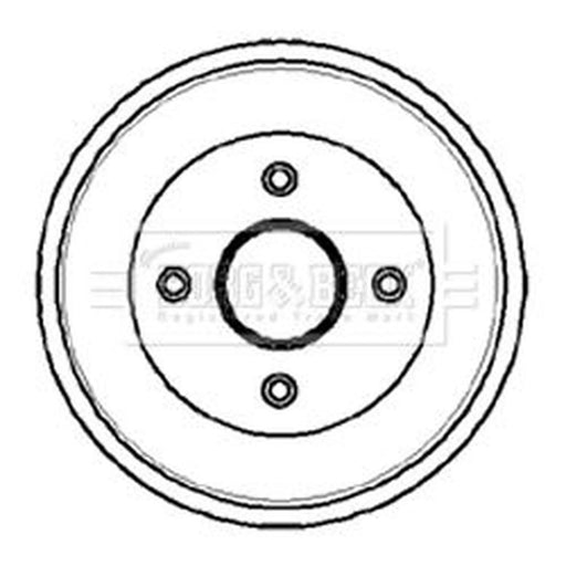 Borg & Beck Brake Drum Assembly Rear BBR7034