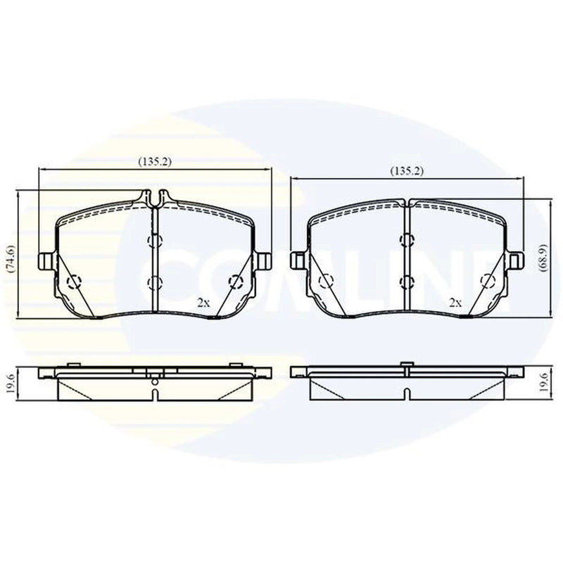 Comline 4 x Front Brake Pad Set fits Mercedes-Benz A-Class 2018-2019