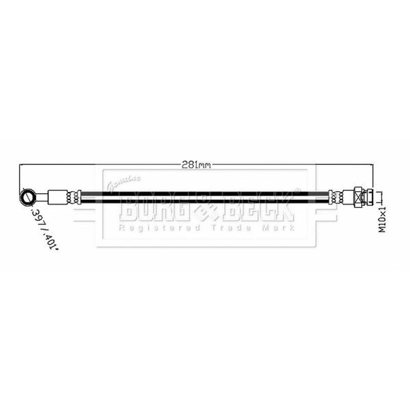 Borg & Beck Brake Hydraulic Hose Line outer BBH8758