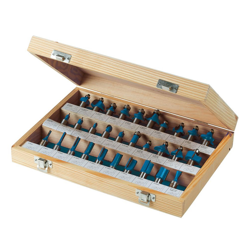 Silverline 1/2" TCT Router Bit Set 30pce 1/2" Silverline - Dynamic Drive