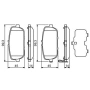 Bosch Front & Rear Pads fits Mazda MX-5 2005-2016 1.8 2.0