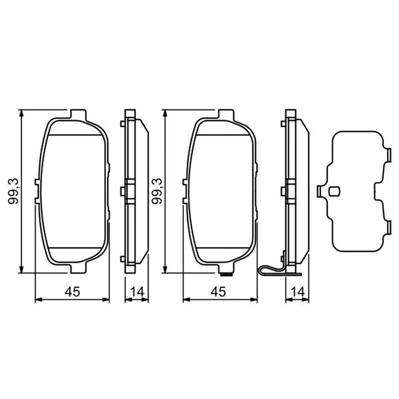 Bosch Front & Rear Pads fits Mazda MX-5 2005-2016 1.8 2.0