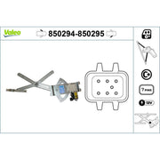 Valeo Electric Window Regulator Lifter Left Front 850294