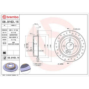 Brembo Xtra Rear Brake Perforated Discs & Pads fits Mini Mini 2006-2012
