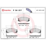 Brembo 4 x Front Brake Pad Set fits Mitsubishi 3000 GT 1990-1999 3.0