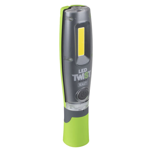 Sealey LED Twist Rechargeable Inspection Light 8W COB & 1W SMD LED1001G Sealey - Dynamic Drive