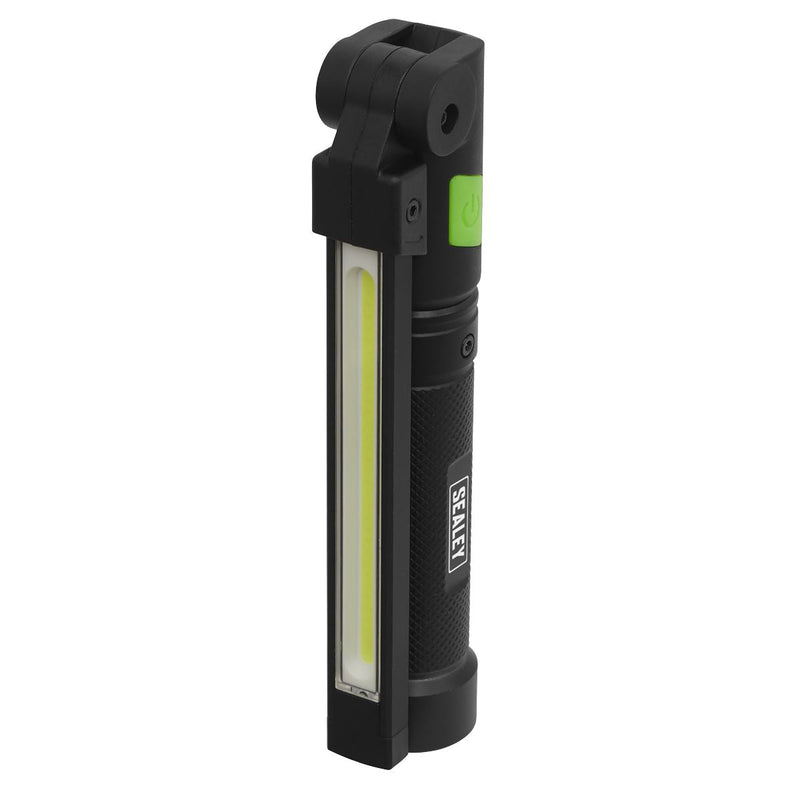 Sealey Rechargeable Aluminium Folding Pocket Light 2 COB & 1 SMD LED LED02G Sealey - Dynamic Drive