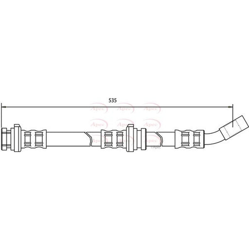 Apec Brake Hydraulic Hose Line Front fits Nissan Largo 1991-2001 1.6 2.0 2.3