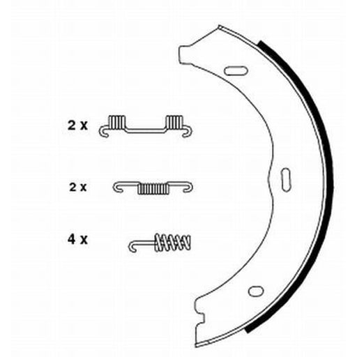 Mintex Parking Brake Shoe Set fits Mercedes-Benz Eqv 2020 on 447.813 447.815
