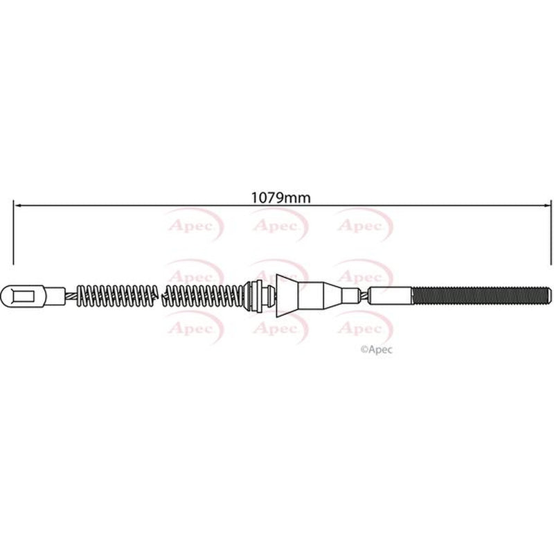Apec Handbrake Cable Right Rear fits Opel Combo Box Body/Mpv 1994-2001 1.4