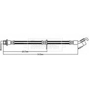 Borg & Beck Brake Hydraulic Hose Line Rear Right BBH8218