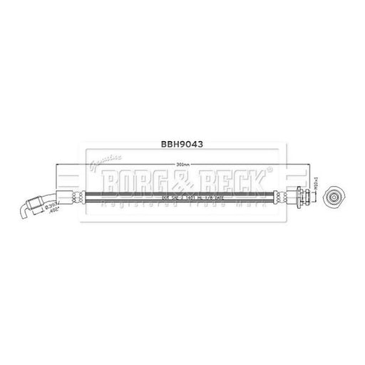 Borg & Beck Brake Hydraulic Hose Line outer BBH9043