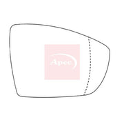 Apec Exterior Wing Mirror Glass Right fits Ford C-Max II 2010-2019