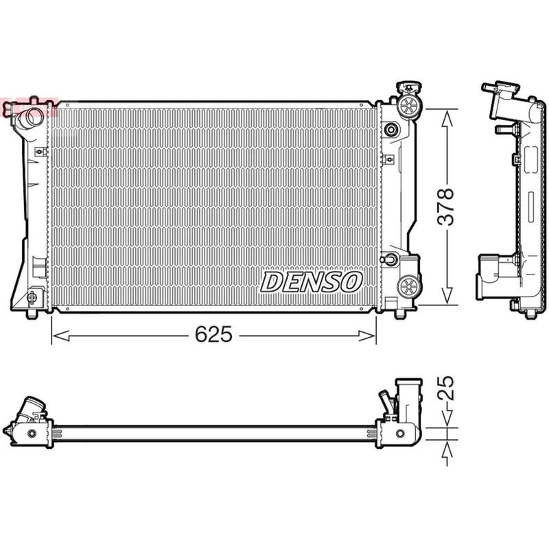 Denso Engine Radiator fits Toyota Avensis 2003-2008 2.0 2.4