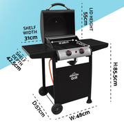 Dellonda 2 Burner Gas BBQ Dellonda  - Dynamic Drive