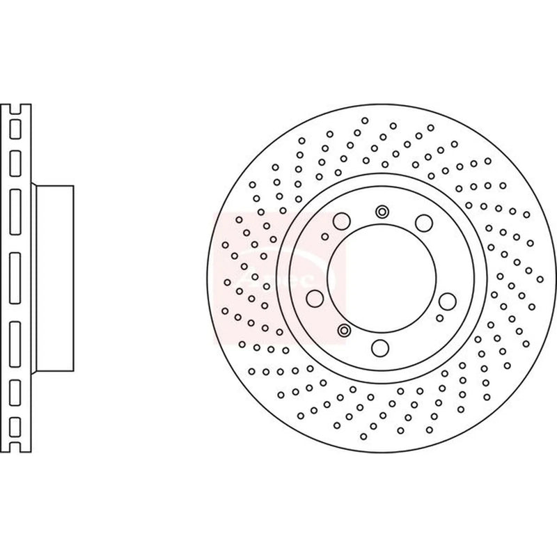 Apec 2 x Perforated/Vented Front Brake Discs DSK2467