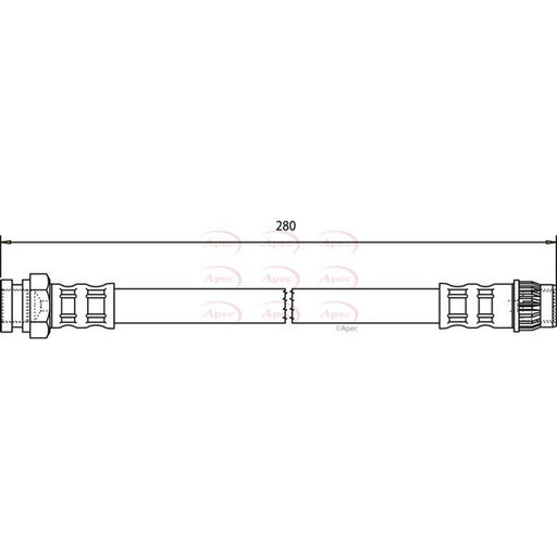 Apec Brake Hydraulic Hose Line Rear fits Citroën Berlingo First 1996-2011