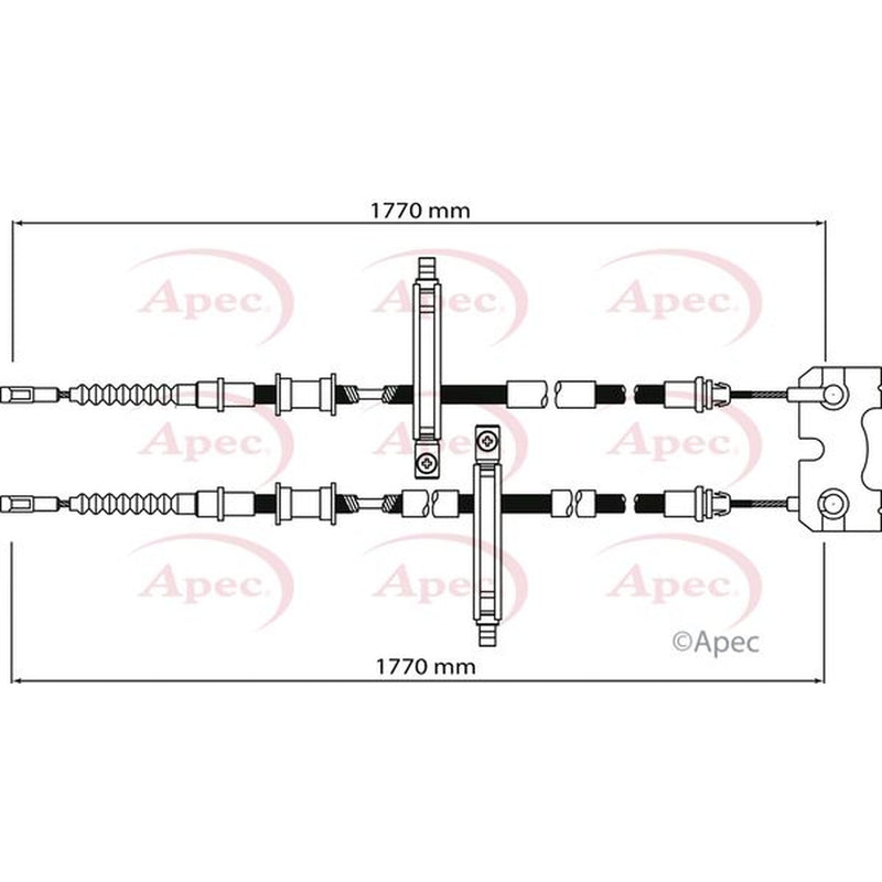 Apec Handbrake Cable Left Rear fits Ford Focus I 1998-2004 1.6 1.8 2.0