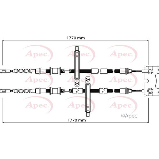 Apec Handbrake Cable Left Rear fits Ford Focus I 1998-2004 1.6 1.8 2.0