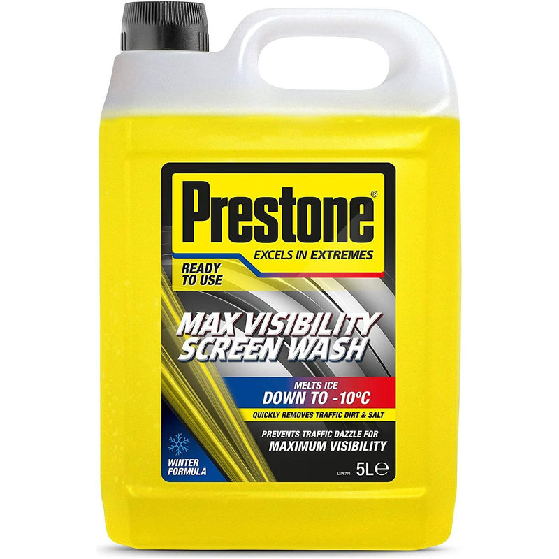 Prestone Max Visibility Car Windscreen Wash Winter Ready To Use 5 Litre Prestone  - Dynamic Drive