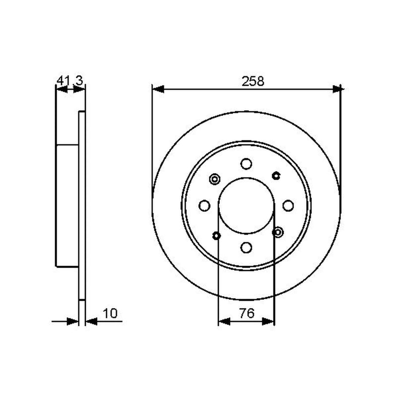 Bosch 2 x Solid Brake Discs fits Kia Cerato I 2004-2009 1.5 1.6 2.0