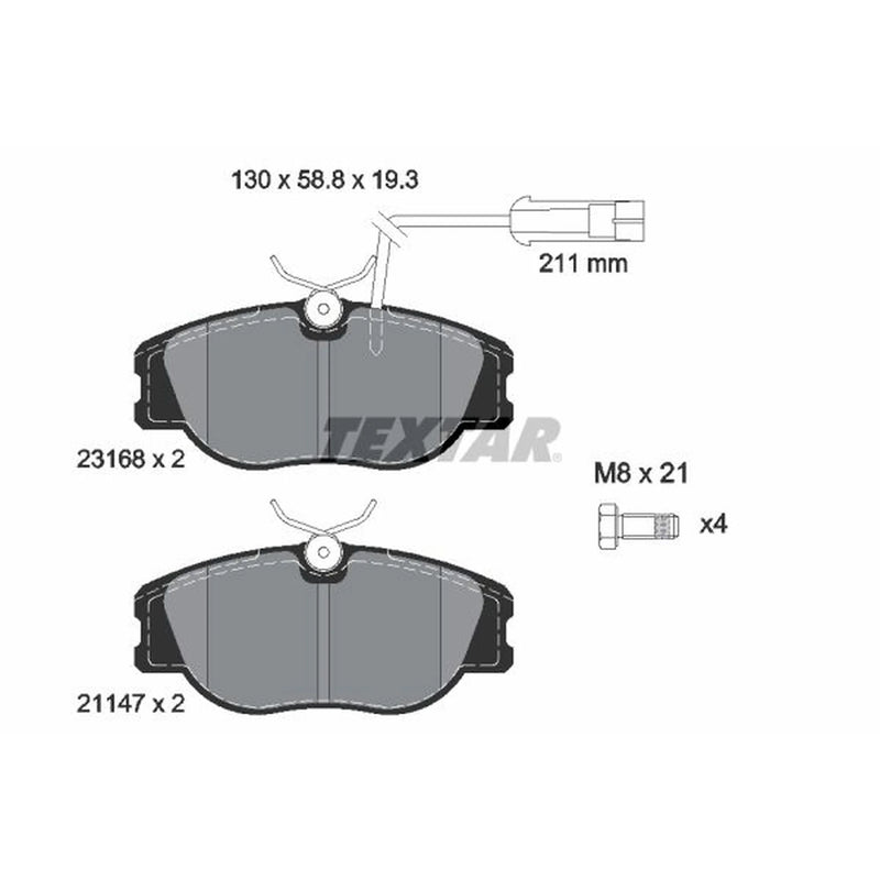 Textar Front Brake Pad Set 2316803