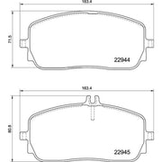 Brembo 4 x Front Brake Pad Set fits Mercedes-Benz A-Class 2018-2020