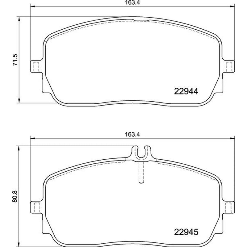 Brembo 4 x Front Brake Pad Set fits Mercedes-Benz A-Class 2018-2020