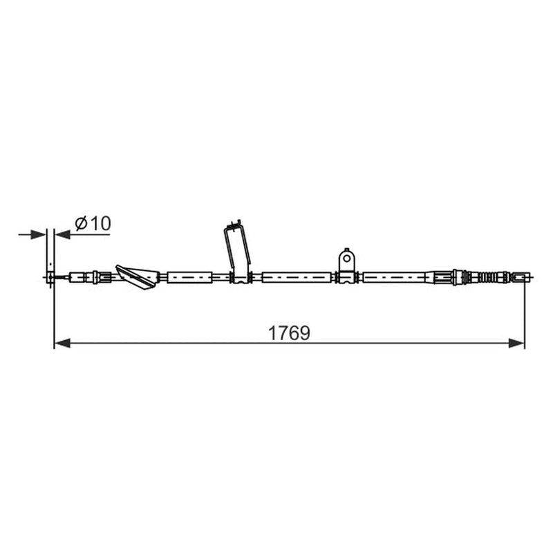 Bosch Handbrake Cable Left Rear fits Honda Accord VII 2003-2008 2.0 2.2 2.4