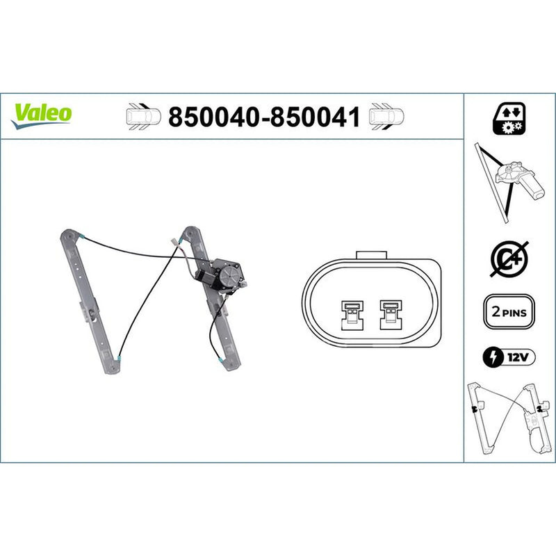 Valeo Electric Window Regulator Lifter Left Front 850040