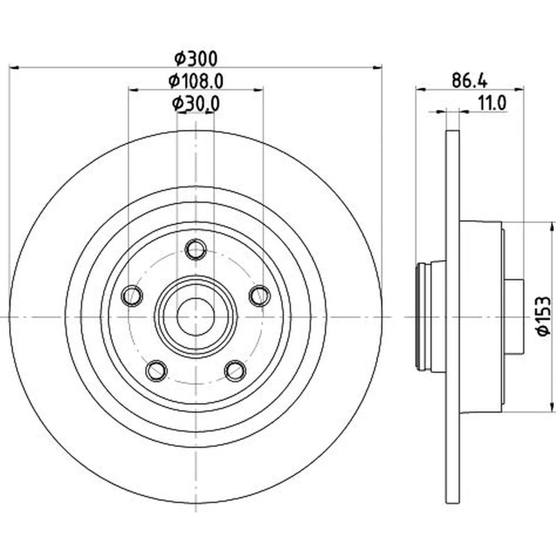 Mintex 2 x Solid Rear Brake Discs MDC1889-x2