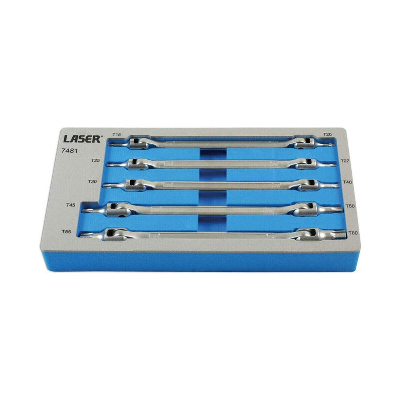 Laser Double Ended Flexible Star Bit Set 5pc 7481 Laser - Dynamic Drive