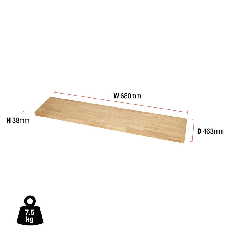 Draper BUNKER Modular Hardwood Worktop, 680mm 33180 Draper - Dynamic Drive