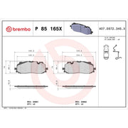 Brembo 4 x Front Brake Pad Set fits Audi A3 2020-2021