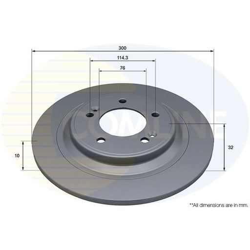 Comline Rear Brake Solid Discs & Pads fits Hyundai Tucson 2020 on 1.6
