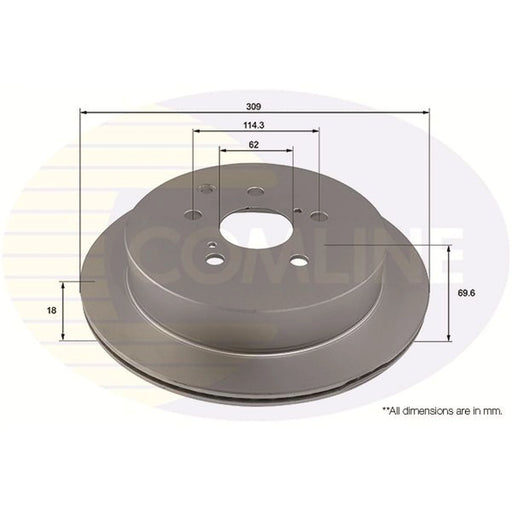 Comline 2 x Internally Vented Brake Discs fits Lexus Rx 2008-2015