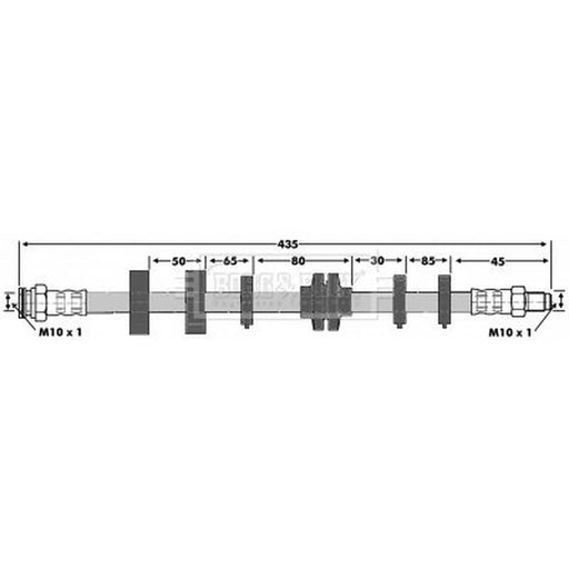 Borg & Beck Brake Hydraulic Hose Line Front Right BBH6013