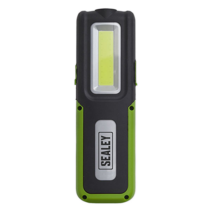 Sealey LED318 Rechargeable Inspection Lamp 5W COB + 3W LED + Power Bank Green Sealey  - Dynamic Drive