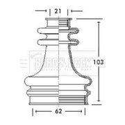 Borg & Beck Drive Shaft Bellow Kit transmission sided BCB2670