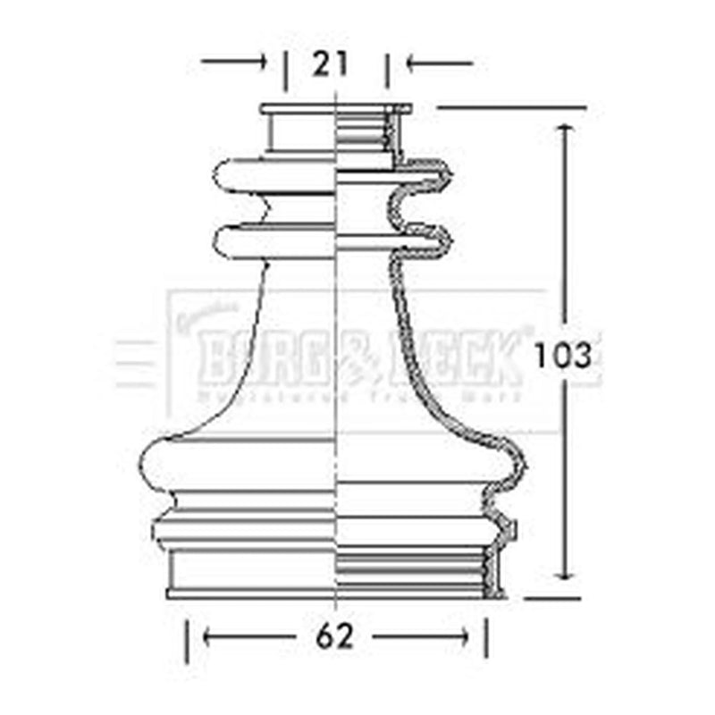 Borg & Beck Drive Shaft Bellow Kit transmission sided BCB2670