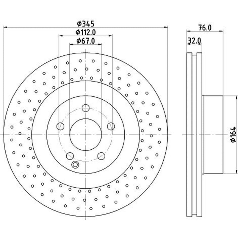 Mintex Front Brake Perforated Discs & Pads fits Mercedes-Benz S-Class 2001-2006