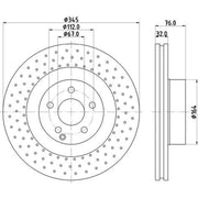 Mintex 2 x Perforated Brake Discs fits Mercedes-Benz S-Class 1998-2006