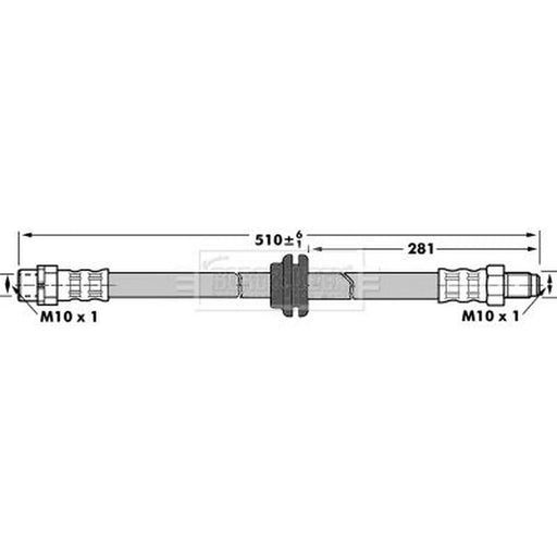 Borg & Beck Brake Hydraulic Hose Line Front Right BBH6924