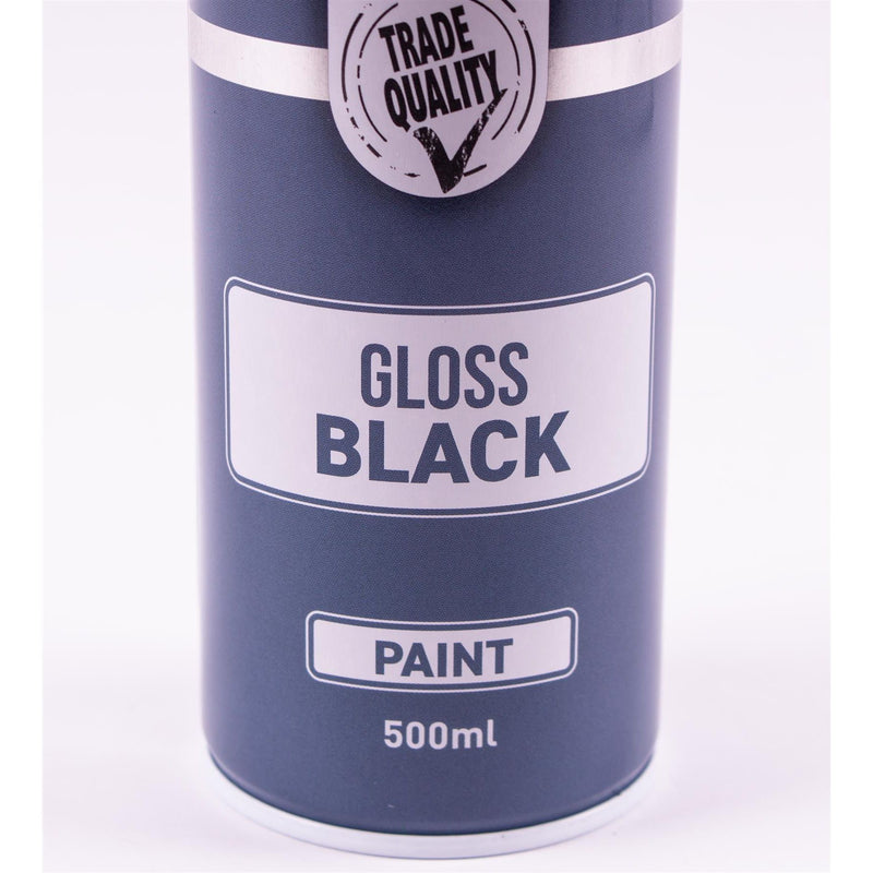 3x Autotek Professional Gloss Black 500ml Spray Paint High Coverage Autotek - Dynamic Drive